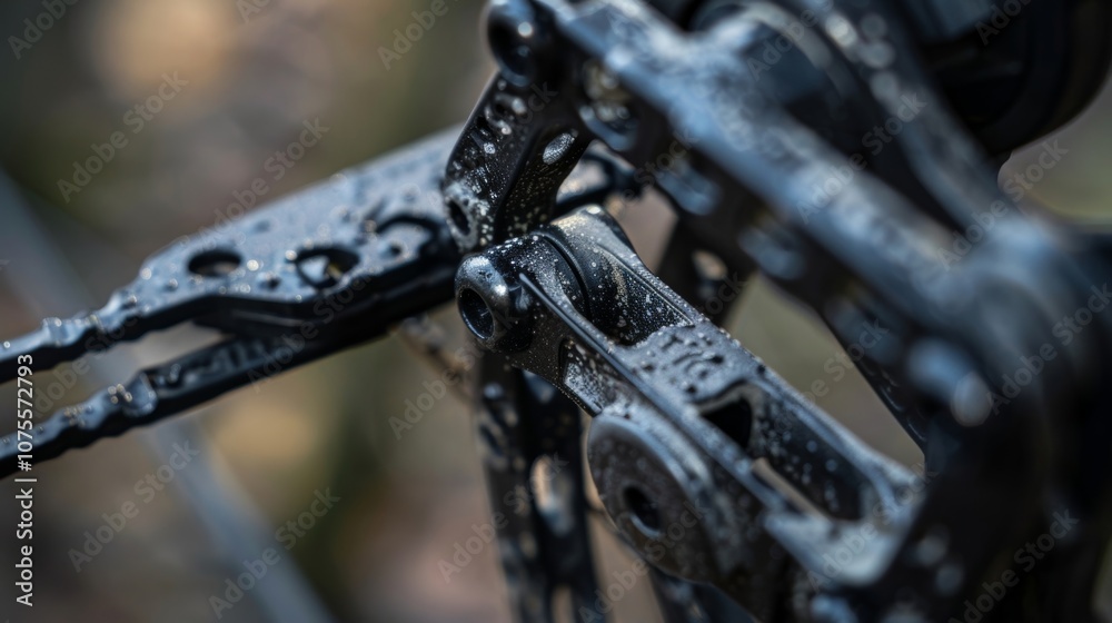 A closeup of the release mechanism on a bow used to quickly and safely let go of the arrow. A closeup of the release mechanism on a bow used to quickly and safely let go of the arrow.