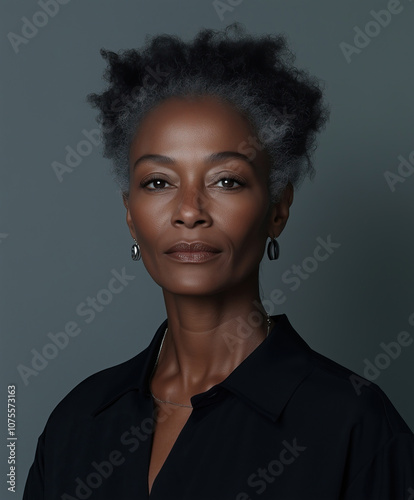 Mature African Amerrican woman portrait photo