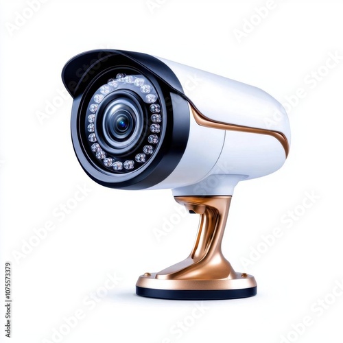 Wallpaper Mural A photostock of a modern surveillance camera with a sleek design, ideal for security or technology themes, isolated on white background, High Quality Torontodigital.ca