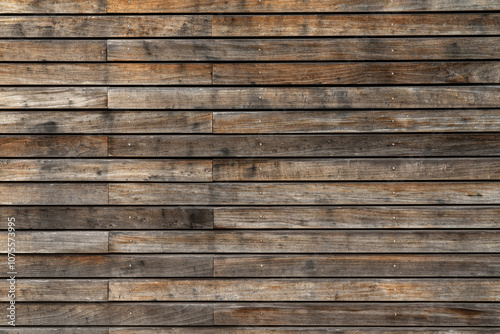 Weathered wooden planks arranged in a rustic pattern in natural light