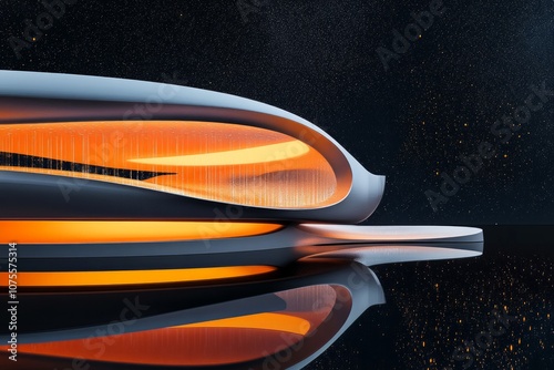 3d abstract colorful shapers architectural poster,  photo