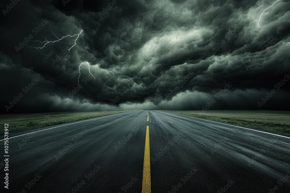 The Road to Storm- A dramatic and moody image of a road leading into a gathering storm,_1(321). Beautiful simple AI generated image The Road to Storm- A dramatic and moody image of a road leading into a gathering storm,_1(321). Beautiful simple AI generated image