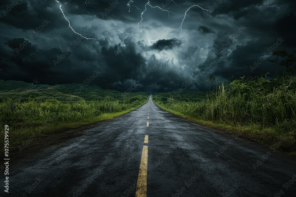 Road to the Moon - A Nighttime Drive Under the Stars and Milky Way. Beautiful simple AI generated image Road to the Moon - A Nighttime Drive Under the Stars and Milky Way. Beautiful simple AI generated image