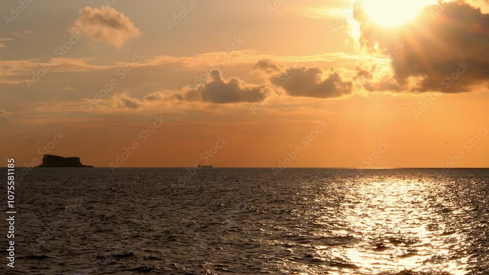 sundown over the sea near malta 4k 25fps video sundown over the sea near malta 4k 25fps video