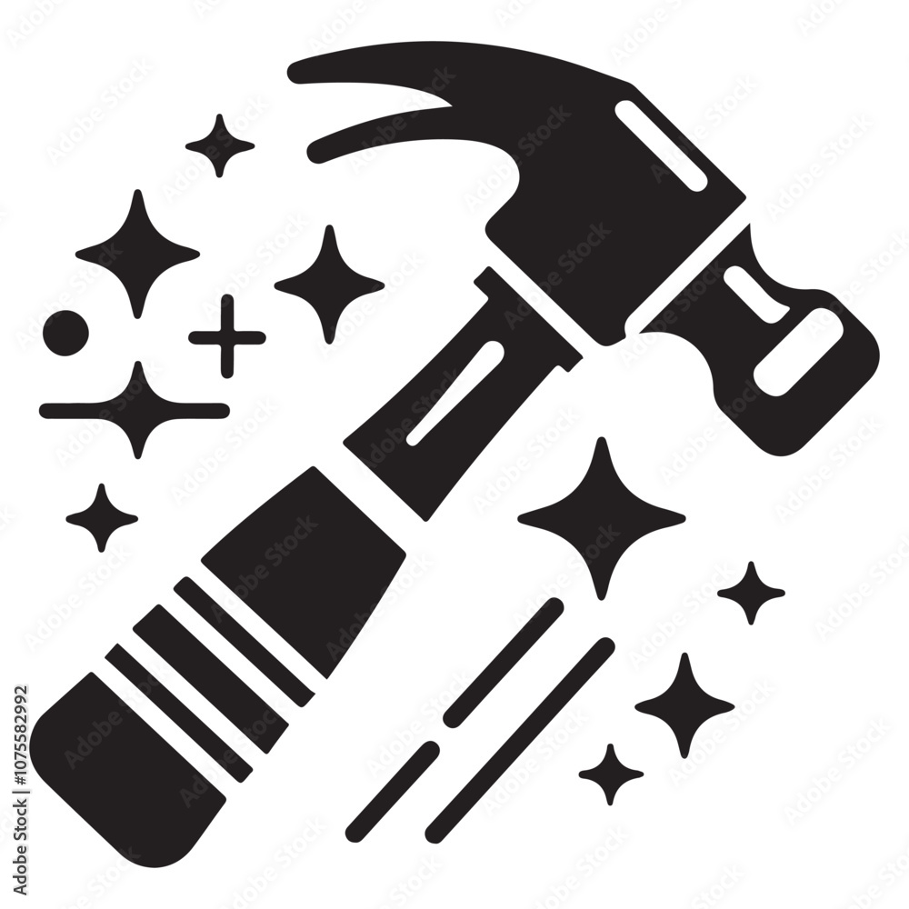 Black Hammer Icon with Stars Black Hammer Icon with Stars