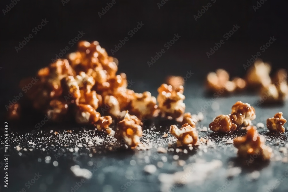 Sweet Caramel Popcorn Close-Up Sweet Caramel Popcorn Close-Up