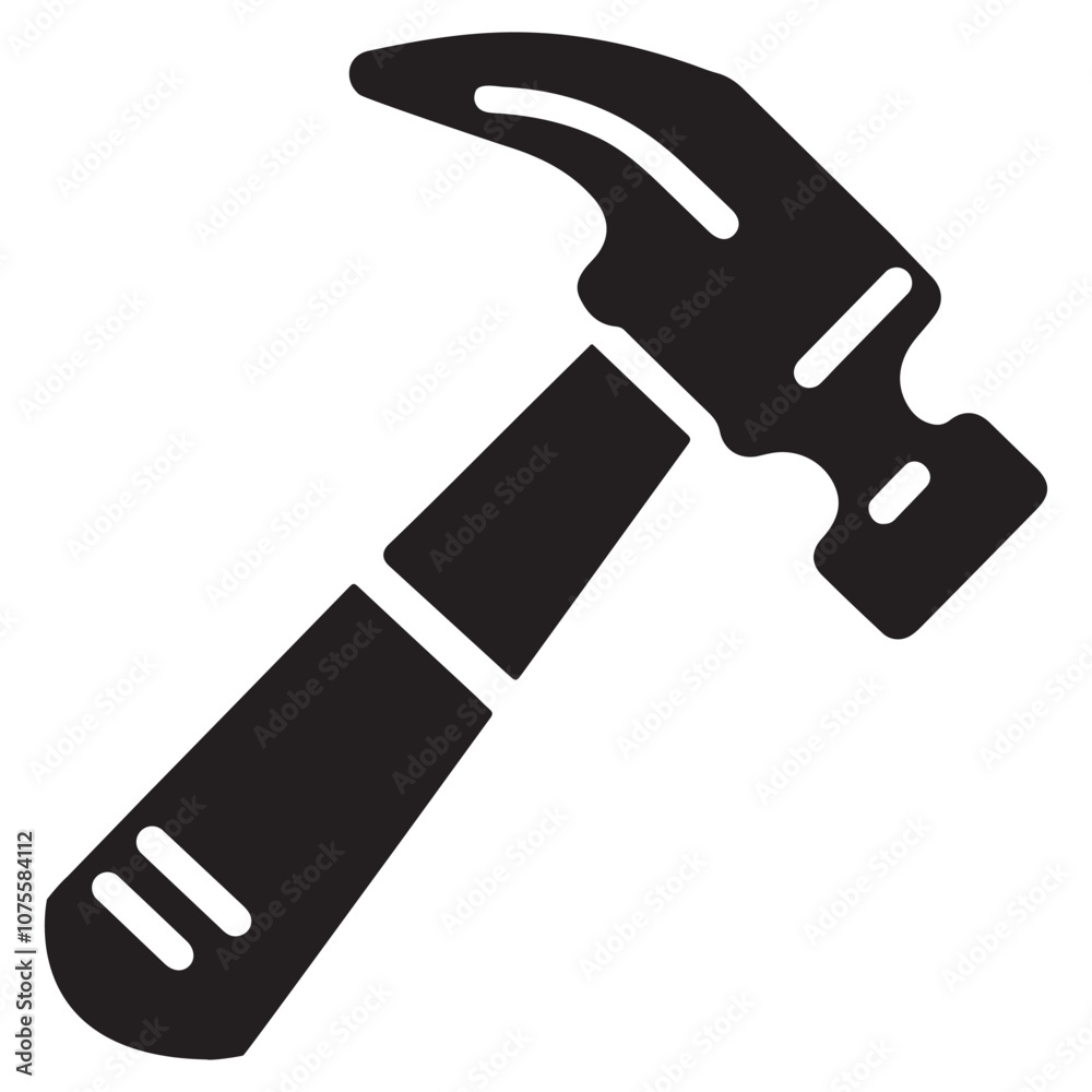 Simple Black Hammer Icon on white background Simple Black Hammer Icon on white background