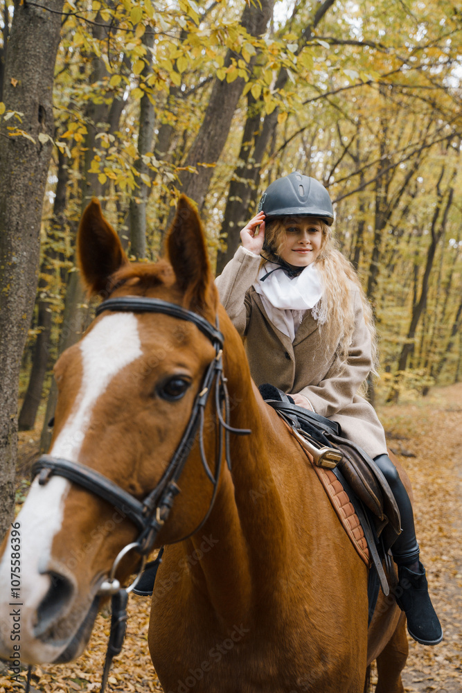 The girl is riding a horse. Horse riding club The girl is riding a horse. Horse riding club