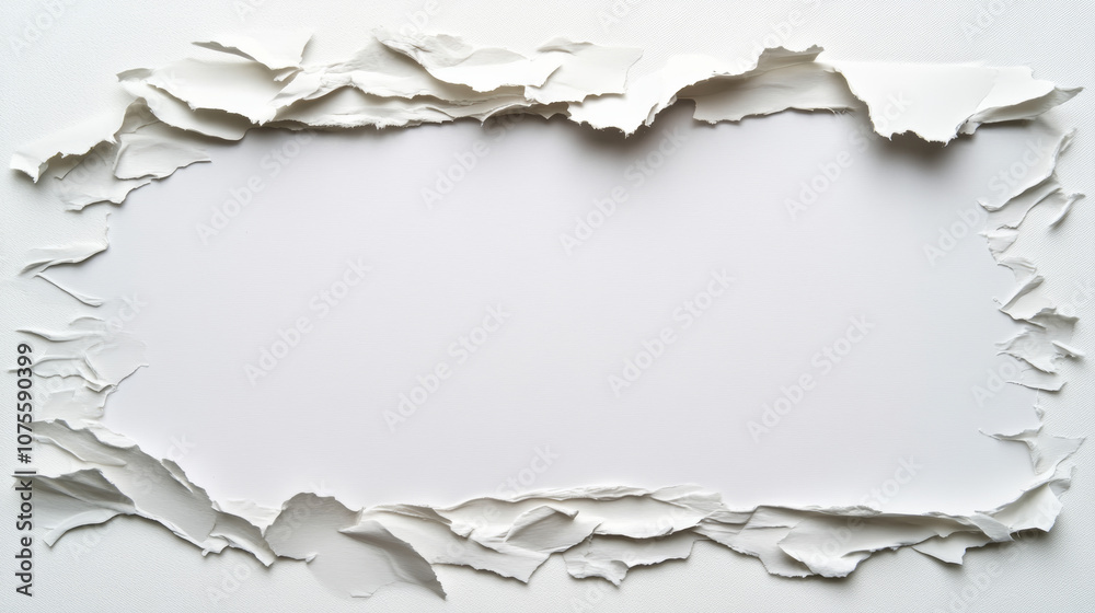 Obraz premium White paper ripped to create a frame for copy space.