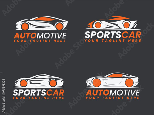 Automotive and SportsCar logos with sleek car graphics photo