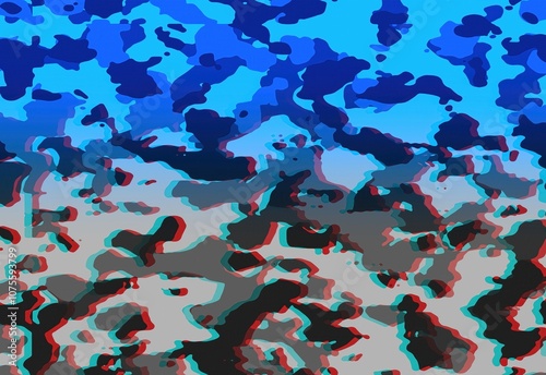 Camouflage glitch texture background grey blue