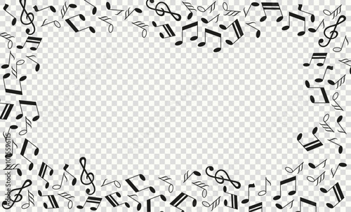 Music note background with blank place. Vector illustration