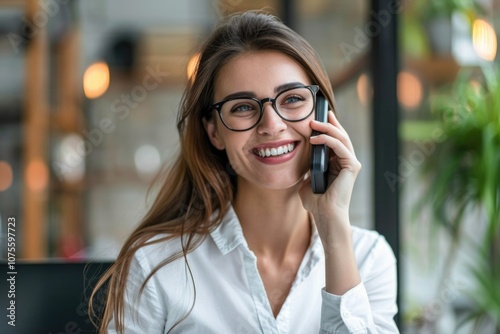 Client On Phone. Confident Businesswoman Having Business Call with Client on Mobile Phone