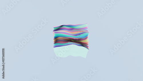 3D illustration of beautiful wallpaper from wavy shapes filled colorful gradient
