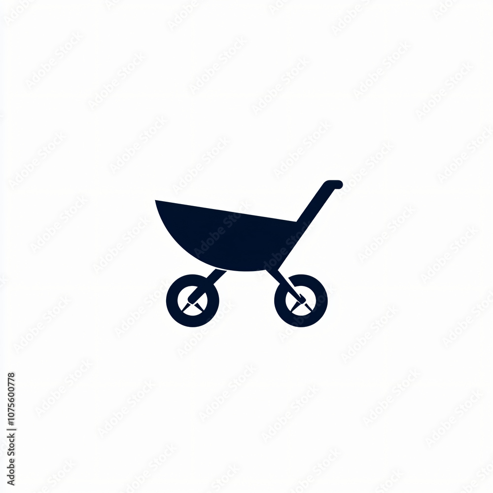vector logo or icon of a Wheelbarrow, construction services, isolated on white background vector logo or icon of a Wheelbarrow, construction services, isolated on white background