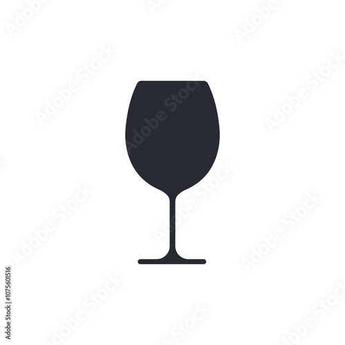 Wine glass icon. Wine glass. Flask template. Wine flask. Glass stencil. Silhouette of a wine glass. Logo template. On white background. vector