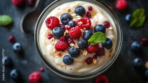 Yogurt with Berries and Granola 