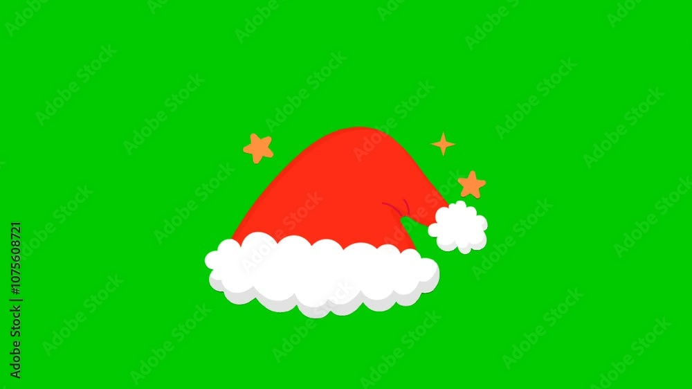 Christmas hat animation on a green screen, featuring a classic Santa hat with festive movement. Perfect for holiday, Christmas, and winter-themed projects and greetings Christmas hat animation on a green screen, featuring a classic Santa hat with festive movement. Perfect for holiday, Christmas, and winter-themed projects and greetings