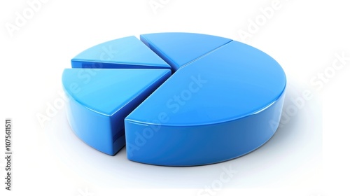 Graph Pie Chart. Blue 3D Circular Diagram for Business Statistics