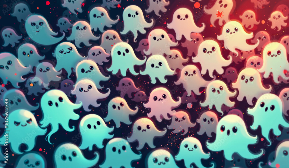 a series of cute ghosts that are in the dark. a series of cute ghosts that are in the dark.