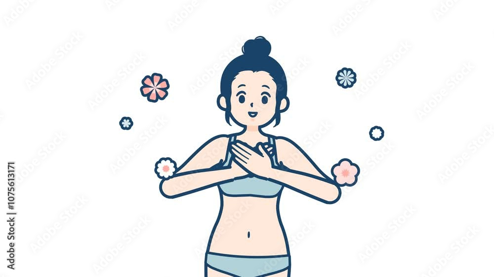 Underwear woman_Feeling happy and smiling_with alpha channel Underwear woman_Feeling happy and smiling_with alpha channel