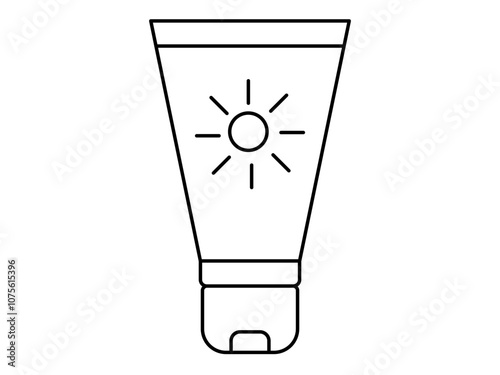 Simple sunscreen flat style vector icon. Pictogram. Vector illustration isolated on white background. Premium quality symbol. Vector sign for mobile apps and websites.