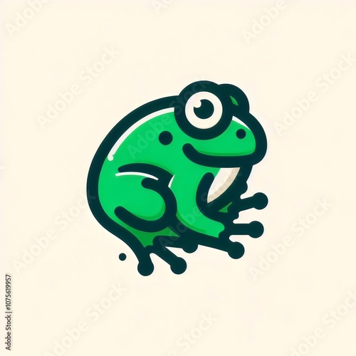 Green frog icon  photo