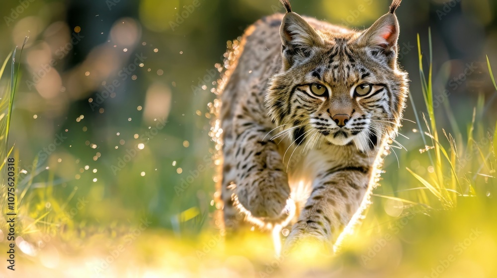 Fototapeta premium big bobcat in wild nature