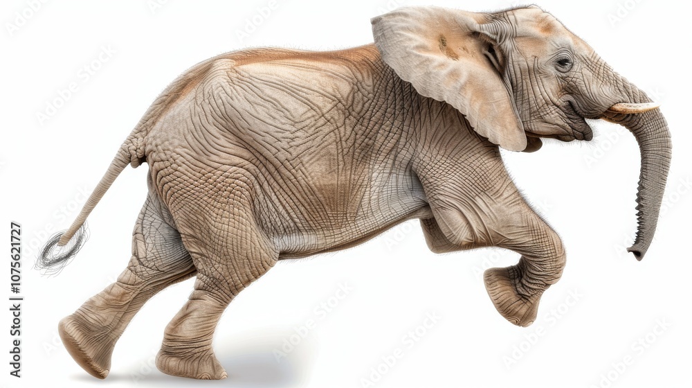 Obraz premium African elephant on white background