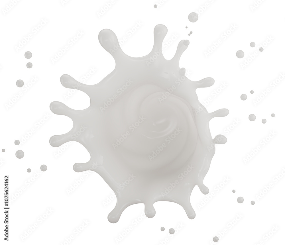 milk splash isolated on a white background. 3d render milk splash isolated on a white background. 3d render