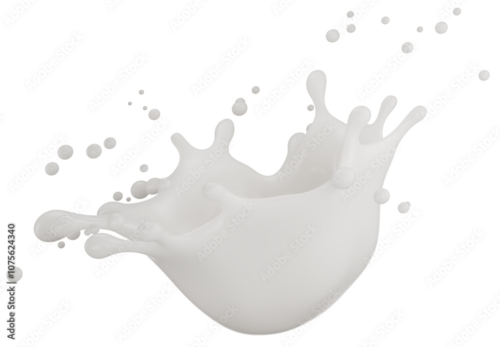 milk splash isolated on a white background. 3d render milk splash isolated on a white background. 3d render