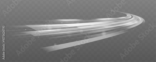 Concept of leading in business, Hi tech products, warp speed wormhole science vector design. Cyberpunk light trails in motion or light slow shutter effect. 