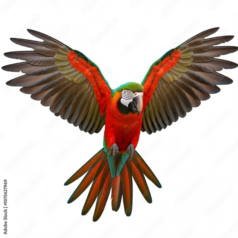Fototapeta premium Colorful parrot on a white background photo asset beautiful bird