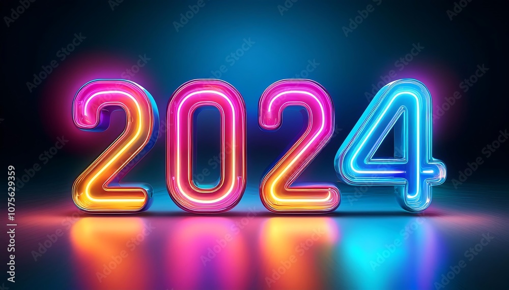 Glowing neon 3D text on clean glass with trendy 2024 lettering and colorful gradients, used_1(1254) Glowing neon 3D text on clean glass with trendy 2024 lettering and colorful gradients, used_1(1254)