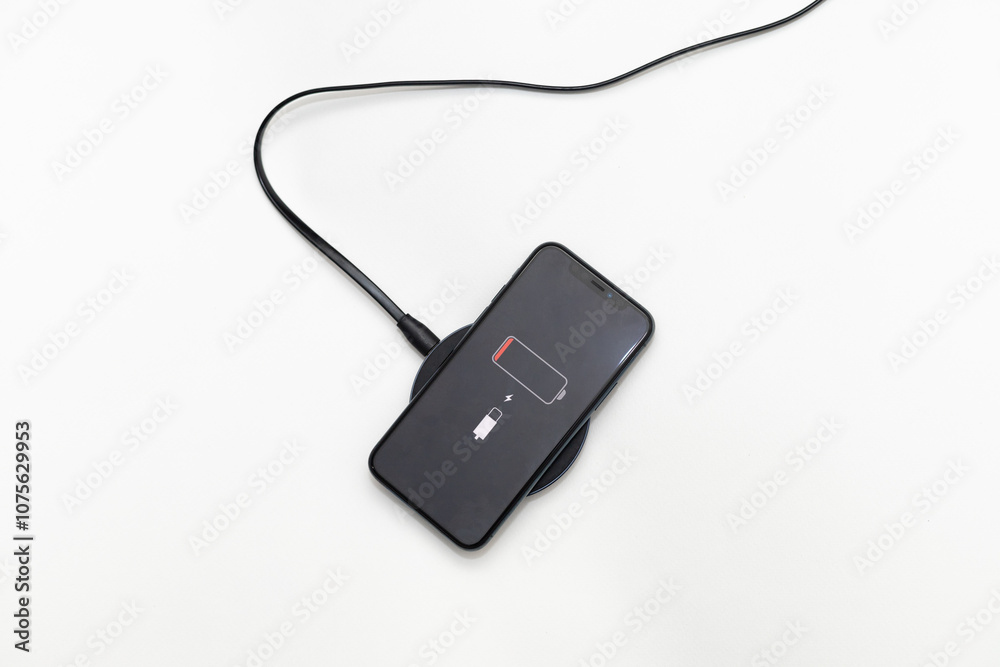 the phone is charged by wireless charging