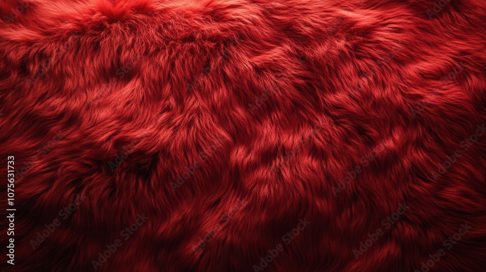 Close-up view of vibrant red fur texture showcasing soft and detailed strands illuminated by natural light during the daytime