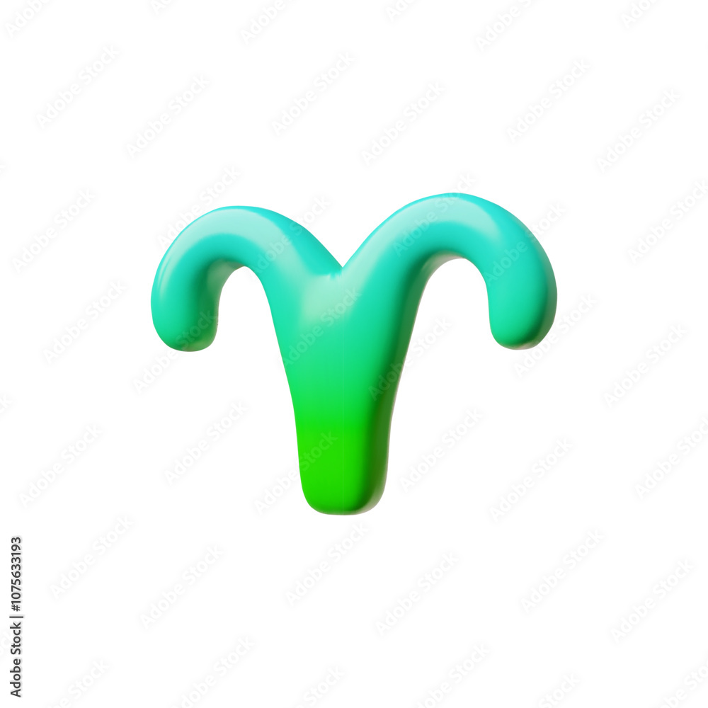 Vector 3d illustration of aries astrological sign in cartoon style. Vector 3d illustration of aries astrological sign in cartoon style.