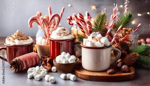  Create a festive hot cocoa bar with marshmallows, peppermint sticks, caramel drizzle, a_1(1079)