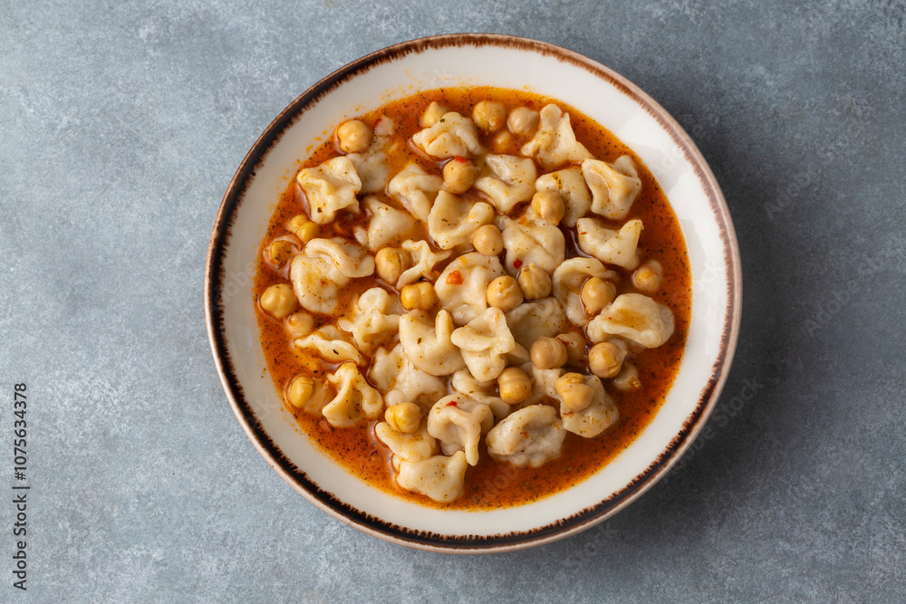 Traditional delicious Turkish food; ring soup (Turkish name; Yuksuk corbasi or yuzuk corbasi) Traditional delicious Turkish food; ring soup (Turkish name; Yuksuk corbasi or yuzuk corbasi)