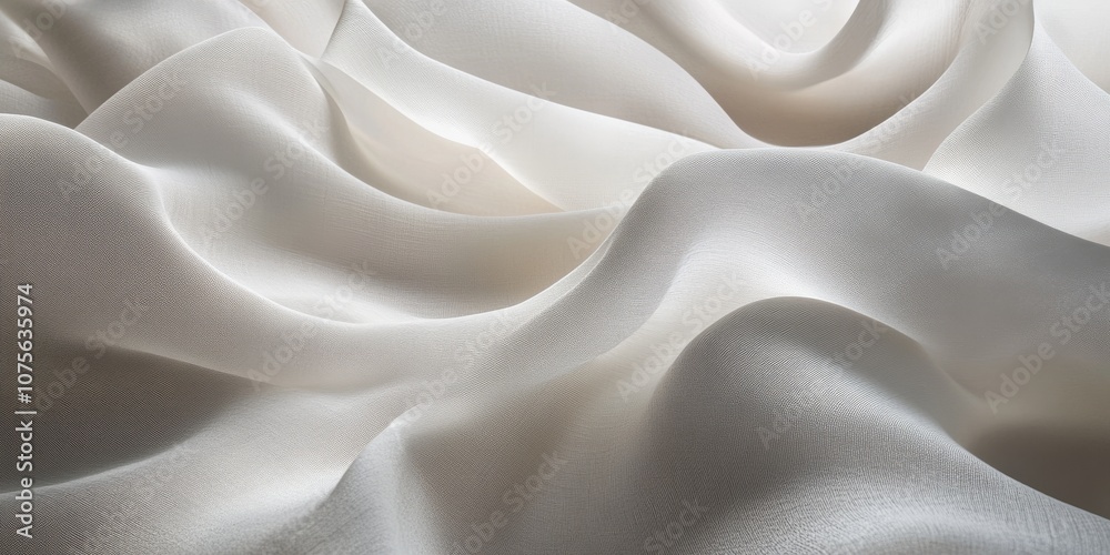 Obraz premium Elegant White Fabric Waves with Soft Flowing Texture in High Detail