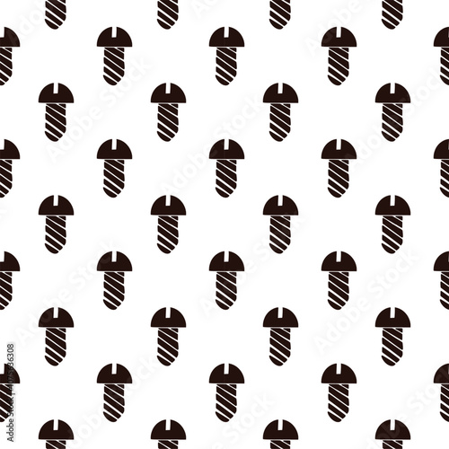 Black Head screws Seamless Pattern on white background