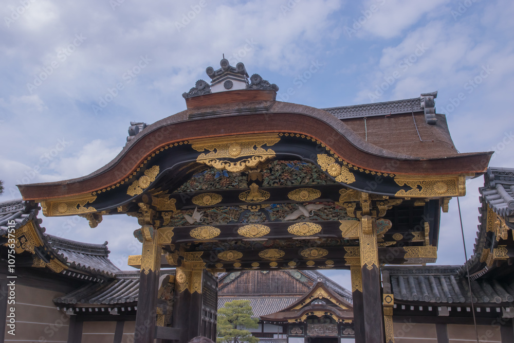 Naklejka premium Nijo Castle - A Majestic Symbol of Japan’s Feudal Legacy. Taken in Japan, Kyoto, 04.2024.