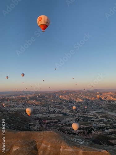 hot air balloon, sunrise in cappadocia turkey