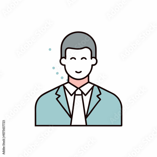 A man in a suit and tie is smiling. He looks happy and relaxed. Concept of professionalism and confidence