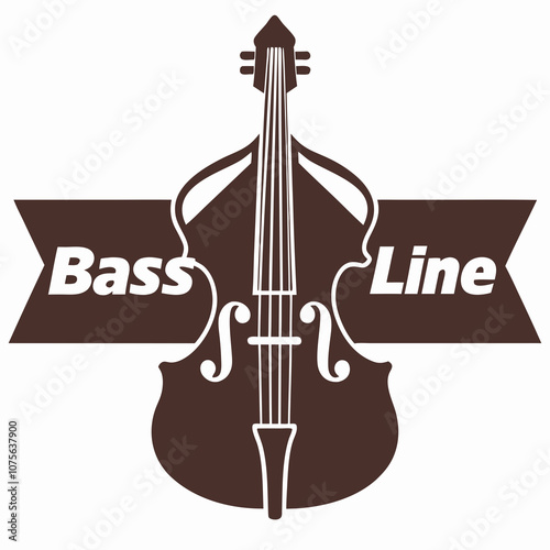 Bass Line logo with upright bass silhouette in classic style.