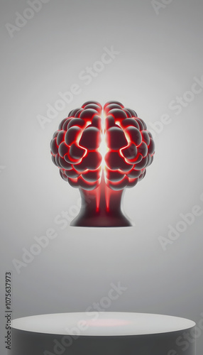 psychology 3d render icon illustration with white shades, png photo