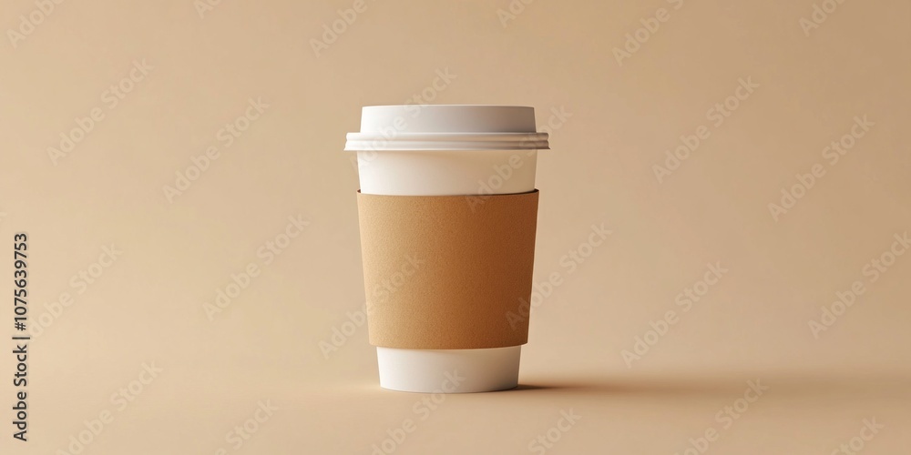 A simple coffee cup stands proudly against a warm beige backdrop. This minimalist design emphasizes modern beverage culture. Ideal for cafe branding and lifestyle imagery. AI A simple coffee cup stands proudly against a warm beige backdrop. This minimalist design emphasizes modern beverage culture. Ideal for cafe branding and lifestyle imagery. AI