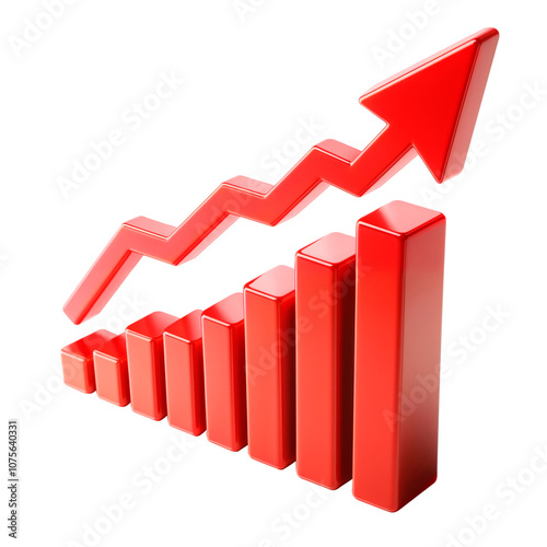 3D chart showing growth with rising arrow cut out Free Download 3D chart showing growth with rising arrow cut out - GFXLoad
