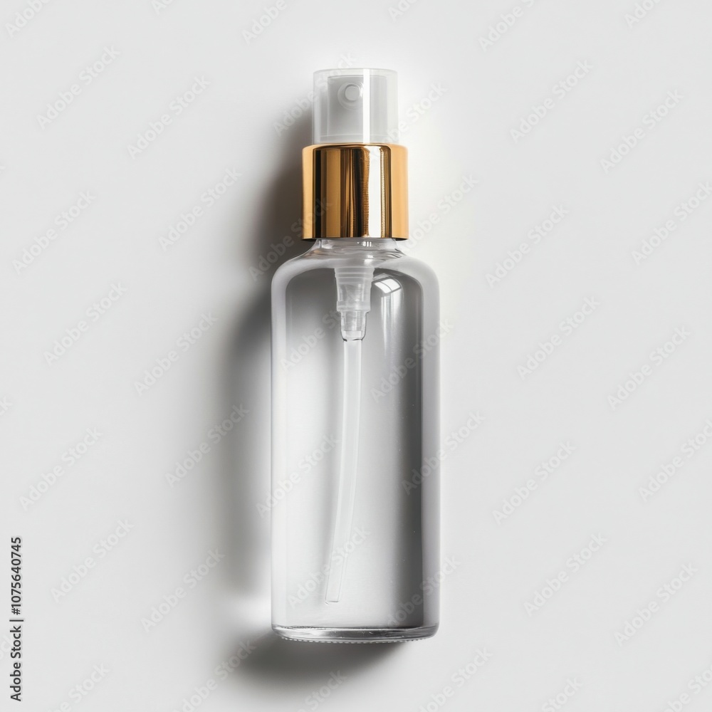 Transparent mist spray bottle for reptile care on white background Transparent mist spray bottle for reptile care on white background