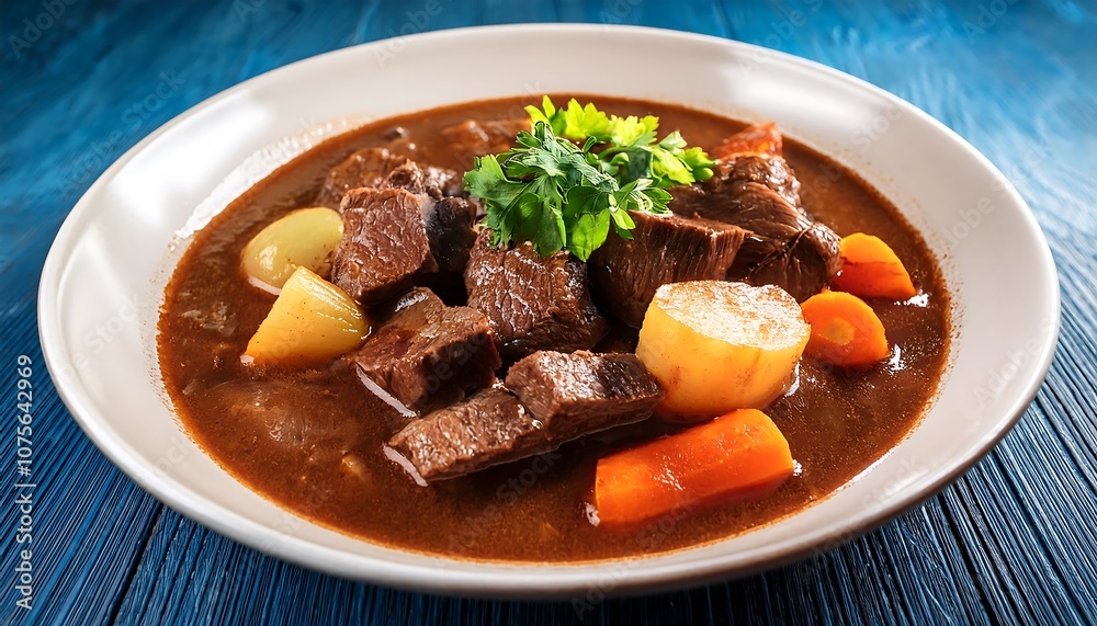 A hearty beef stew originating from France made with tender chunks of meat in a rich fl_1(336) A hearty beef stew originating from France made with tender chunks of meat in a rich fl_1(336)